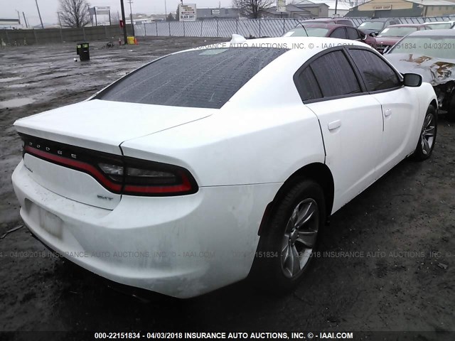 2C3CDXHG2FH824618 - 2015 DODGE CHARGER SXT WHITE photo 4