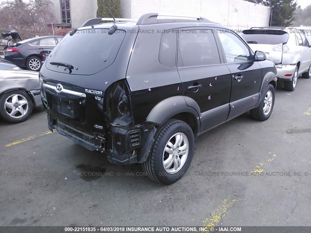 KM8JN72D47U502958 - 2007 HYUNDAI TUCSON SE/LIMITED BLACK photo 4