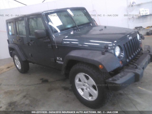 1J4GA39148L606771 - 2008 JEEP WRANGLER UNLIMITE X BLUE photo 1