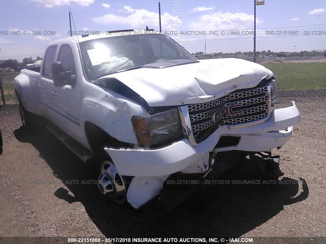 1GT426C81EF135007 - 2014 GMC SIERRA K3500 DENALI WHITE photo 1