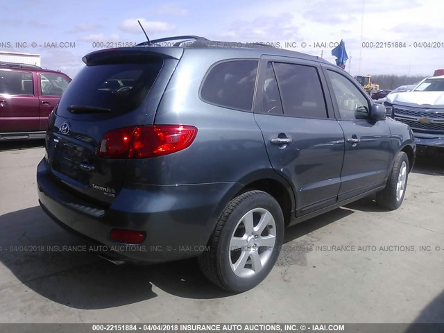 5NMSH13EX7H072168 - 2007 HYUNDAI SANTA FE SE/LIMITED BLUE photo 4