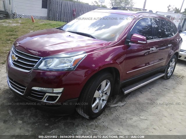 1GNKRLKD3DJ101024 - 2013 CHEVROLET TRAVERSE LTZ RED photo 2