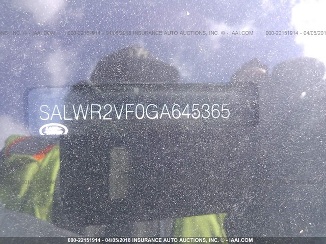 SALWR2VF0GA645365 - 2016 LAND ROVER RANGE ROVER SPORT HSE Dark Blue photo 9