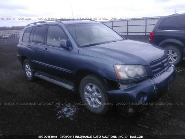 JTEHF21A920086539 - 2002 TOYOTA HIGHLANDER LIMITED BLUE photo 1