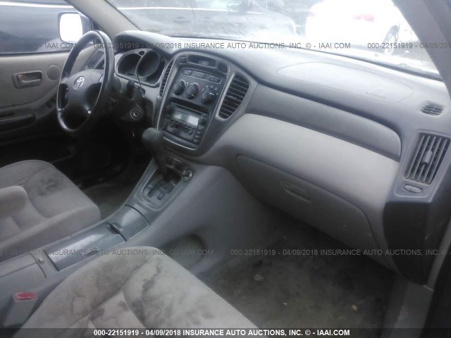 JTEHF21A920086539 - 2002 TOYOTA HIGHLANDER LIMITED BLUE photo 5