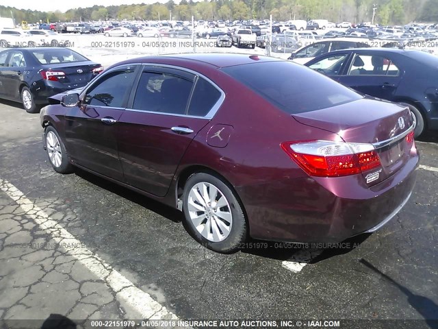 1HGCR2F8XDA208884 - 2013 HONDA ACCORD EXL MAROON photo 3