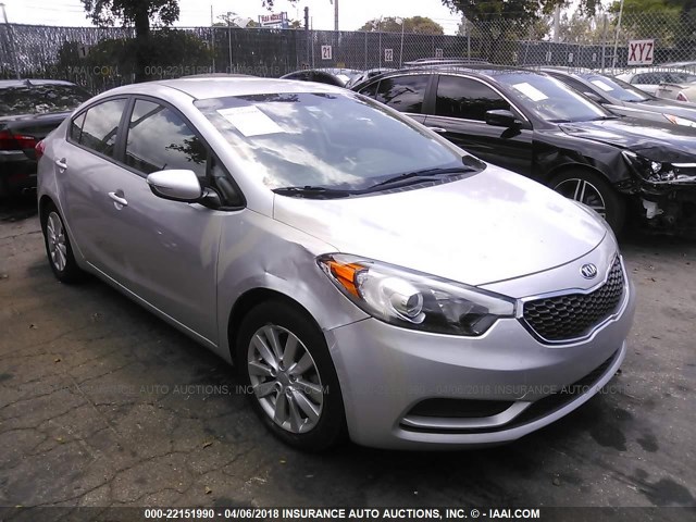 KNAFX4A64F5328269 - 2015 KIA FORTE LX SILVER photo 1