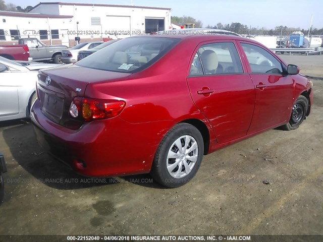 2T1BU4EE6AC262542 - 2010 TOYOTA COROLLA S/LE/XLE RED photo 4