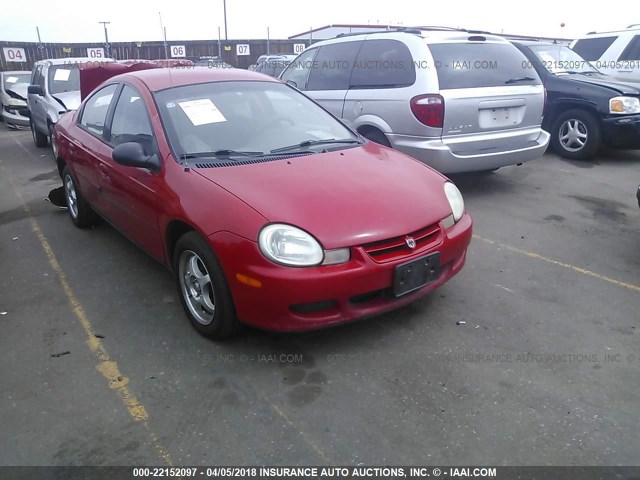 1B3AS46C02D640584 - 2002 DODGE NEON SE RED photo 1