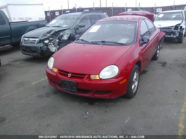 1B3AS46C02D640584 - 2002 DODGE NEON SE RED photo 2