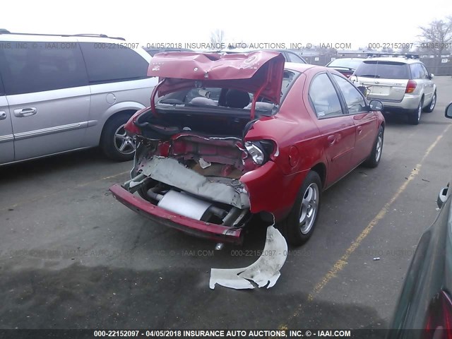 1B3AS46C02D640584 - 2002 DODGE NEON SE RED photo 4