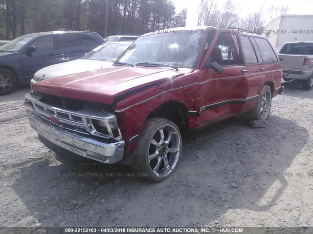 1GNCS13Z0N2169364 - 1992 CHEVROLET BLAZER S10 RED photo 2