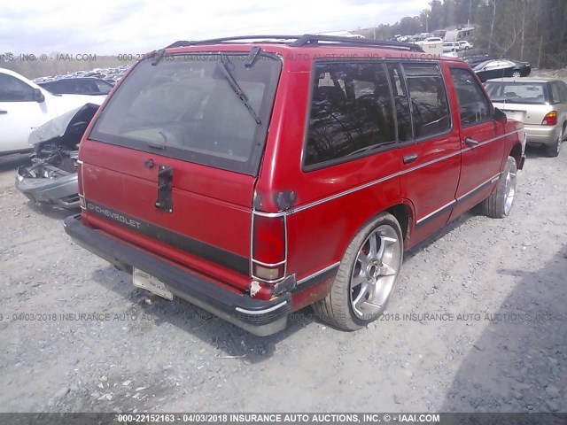 1GNCS13Z0N2169364 - 1992 CHEVROLET BLAZER S10 RED photo 4