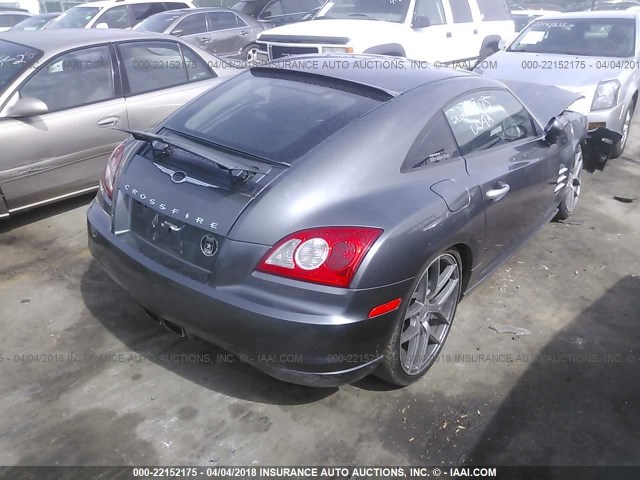 1C3AN69LX4X012633 - 2004 CHRYSLER CROSSFIRE LIMITED GRAY photo 4