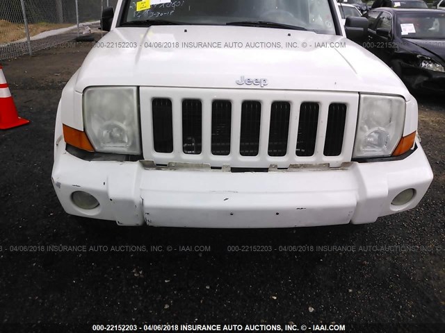 1J8HH48N06C175755 - 2006 JEEP COMMANDER WHITE photo 6
