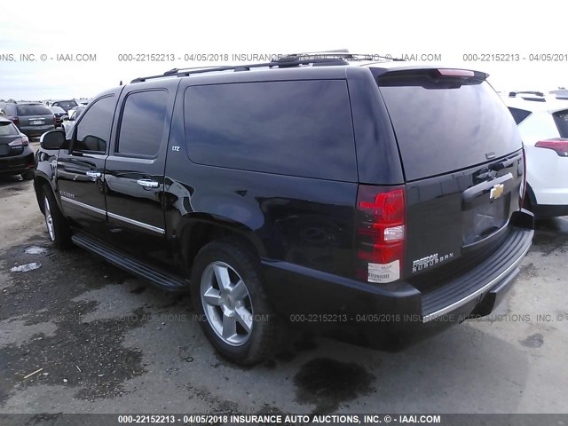 1GNSCKE07DR342591 - 2013 CHEVROLET SUBURBAN C1500 LTZ BLACK photo 3