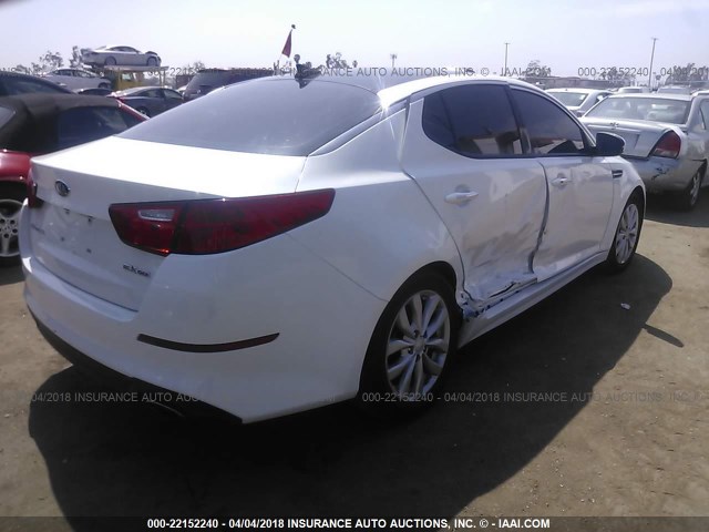 5XXGN4A70FG444277 - 2015 KIA OPTIMA EX WHITE photo 4