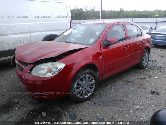 1G1AD5F52A7160214 - 2010 CHEVROLET COBALT 1LT RED photo 2