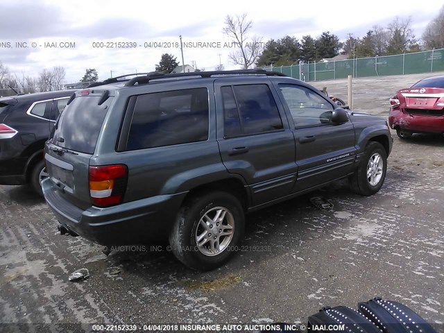 1J4GW48S74C208823 - 2004 JEEP GRAND CHEROKEE LAREDO/COLUMBIA/FREEDOM GREEN photo 4