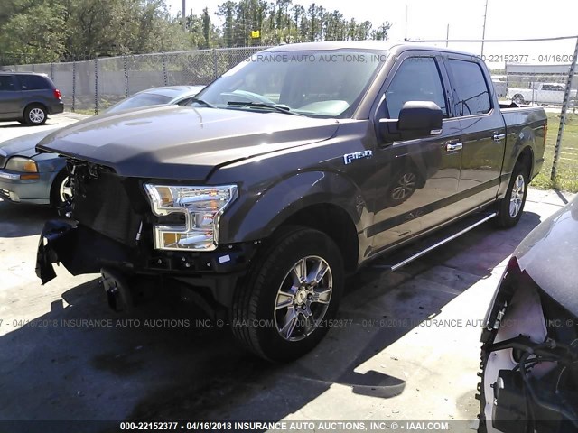 1FTEW1C83GFA83085 - 2016 FORD F150 SUPERCREW BROWN photo 2