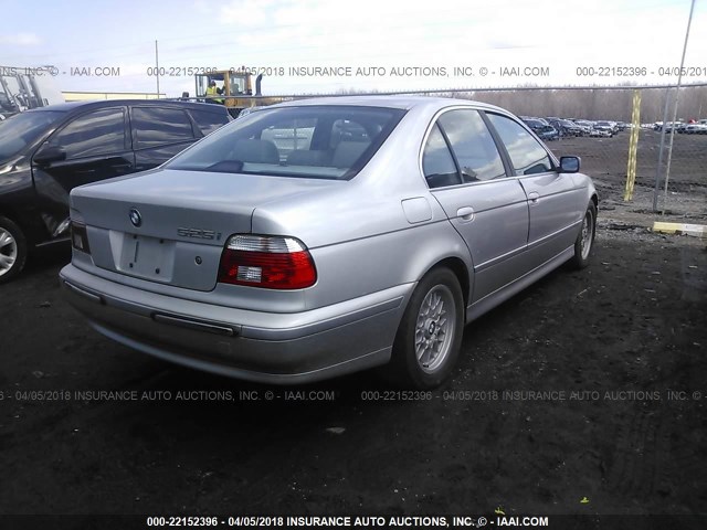 WBADT43412GZ99525 - 2002 BMW 525 I AUTOMATIC SILVER photo 4