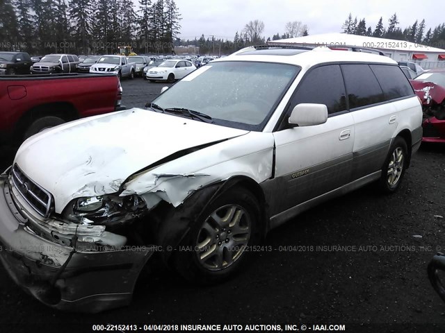 4S3BH686X17649780 - 2001 SUBARU LEGACY OUTBACK LIMITED WHITE photo 2