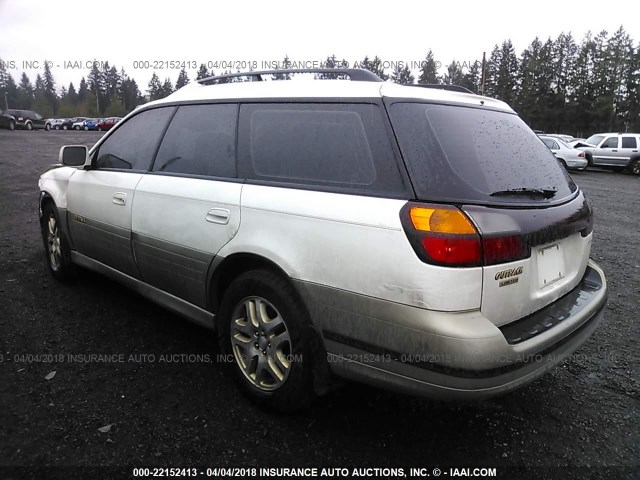 4S3BH686X17649780 - 2001 SUBARU LEGACY OUTBACK LIMITED WHITE photo 3