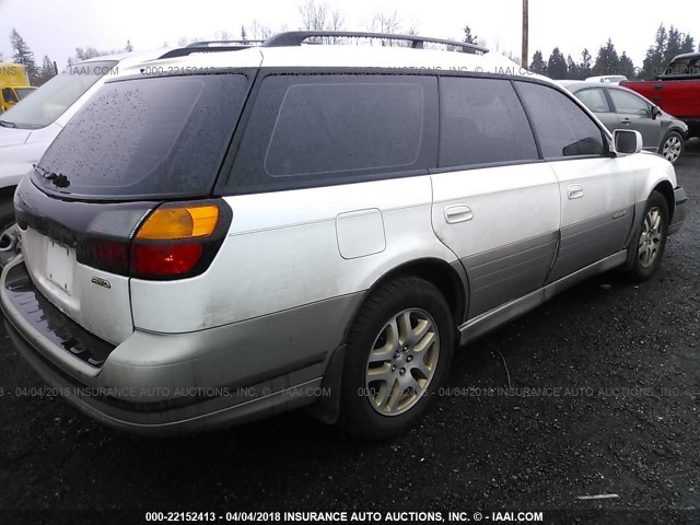 4S3BH686X17649780 - 2001 SUBARU LEGACY OUTBACK LIMITED WHITE photo 4