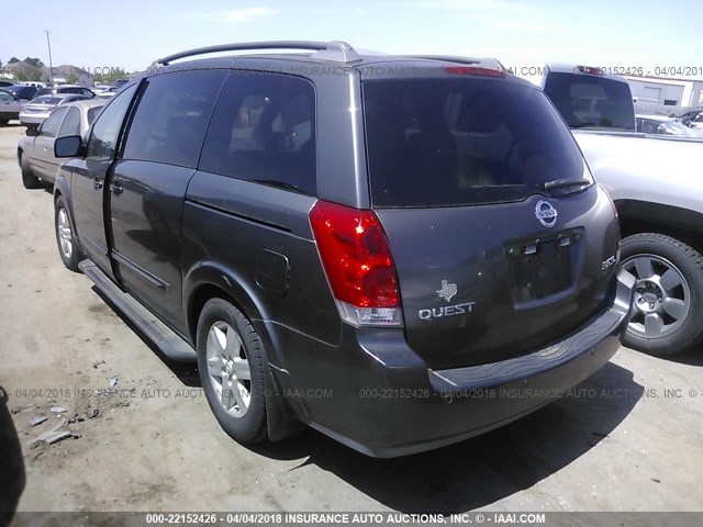 5N1BV28U44N311349 - 2004 NISSAN QUEST S/SE/SL GRAY photo 3