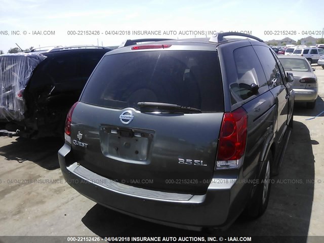 5N1BV28U44N311349 - 2004 NISSAN QUEST S/SE/SL GRAY photo 4