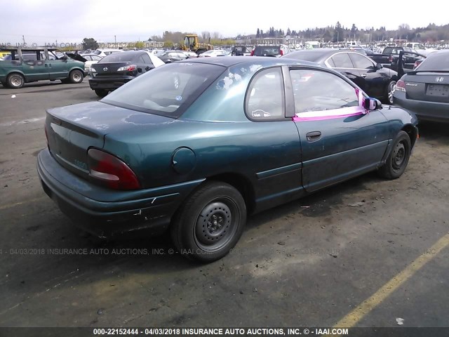 1B3ES42C1VD190231 - 1997 DODGE NEON HIGHLINE/SPORT GREEN photo 4