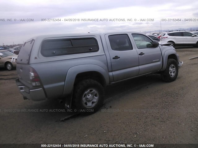 5TFLU4EN9EX087960 - 2014 TOYOTA TACOMA DOUBLE CAB ვერცხლისფერი ფოტო 4
