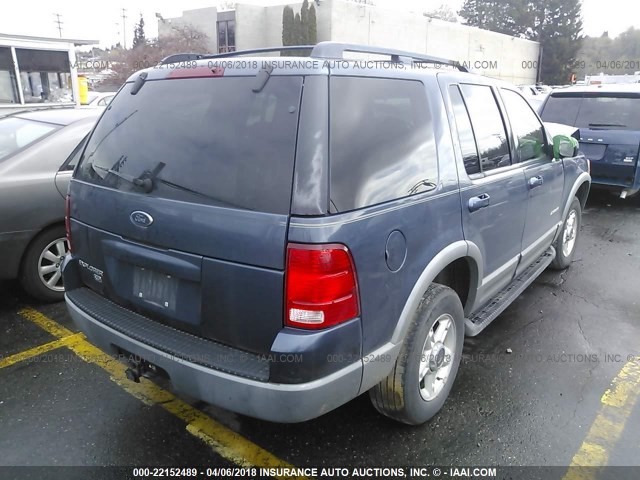 1FMZU73E12UA08286 - 2002 FORD EXPLORER XLT BLUE photo 4