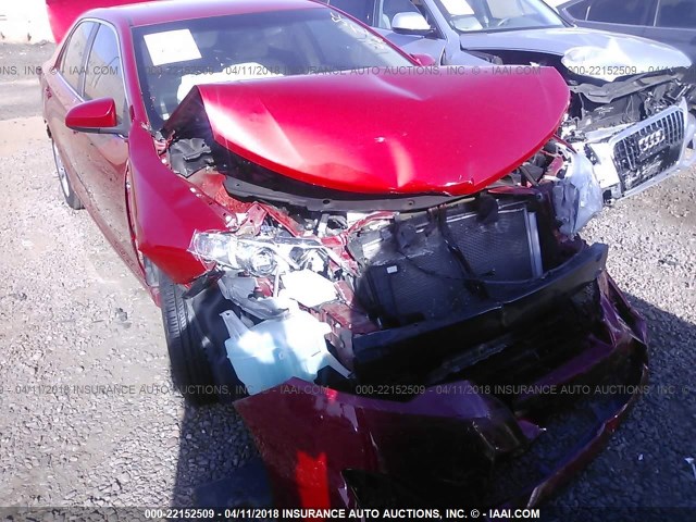 4T4BF1FK8DR284497 - 2013 TOYOTA CAMRY L/SE/LE/XLE RED photo 6