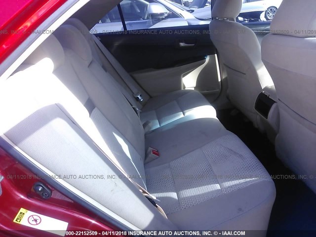 4T4BF1FK8DR284497 - 2013 TOYOTA CAMRY L/SE/LE/XLE RED photo 8