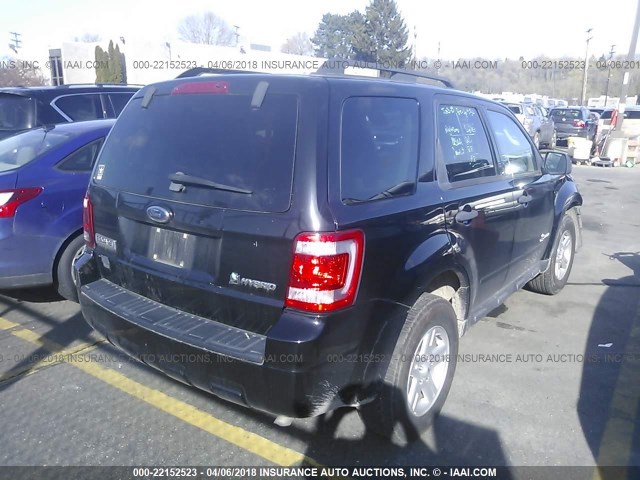 1FMCU49399KA56196 - 2009 FORD ESCAPE HYBRID BLACK photo 4