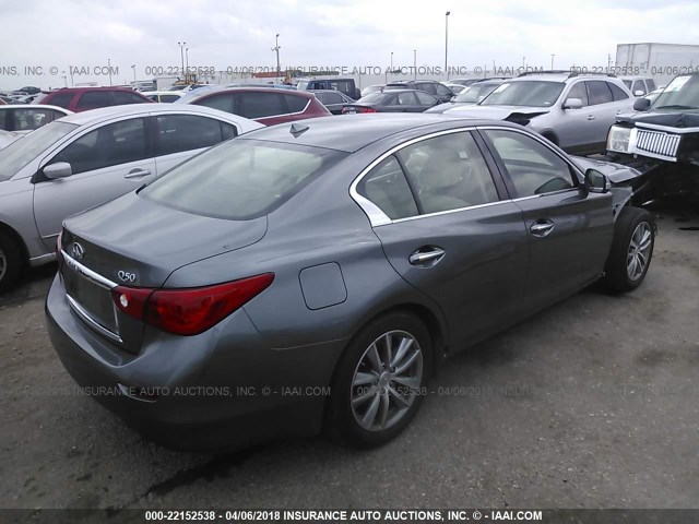 JN1BV7AP1FM332127 - 2015 INFINITI Q50 PREMIUM/SPORT GRAY photo 4