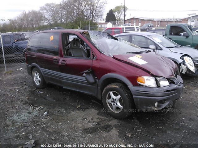 1GMDU03E31D212958 - 2001 PONTIAC MONTANA RED photo 1