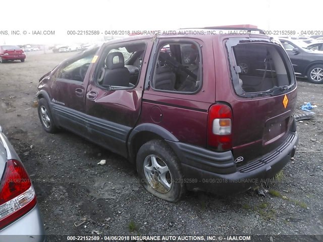 1GMDU03E31D212958 - 2001 PONTIAC MONTANA RED photo 3