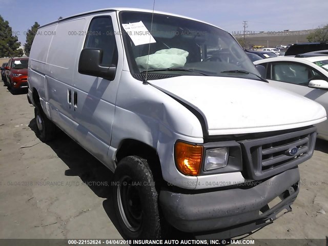 1FTNE24LX5HA53062 - 2005 FORD ECONOLINE E250 VAN WHITE photo 1