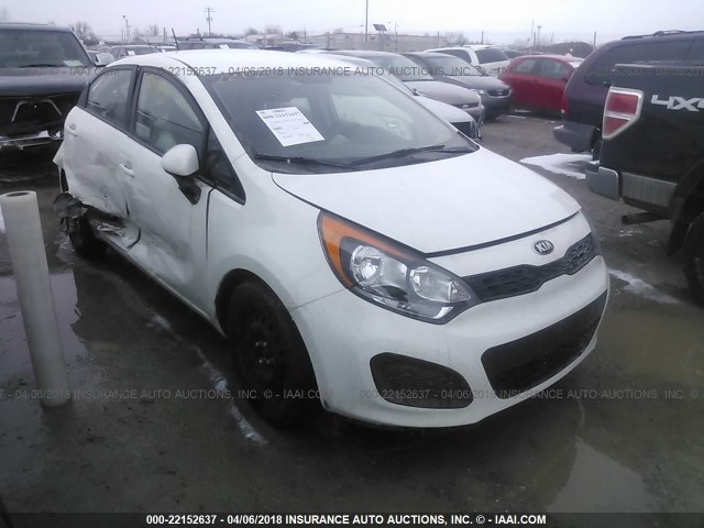 KNADM5A30D6135085 - 2013 KIA RIO LX WHITE photo 1