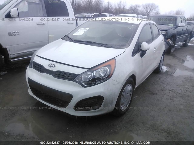 KNADM5A30D6135085 - 2013 KIA RIO LX WHITE photo 2