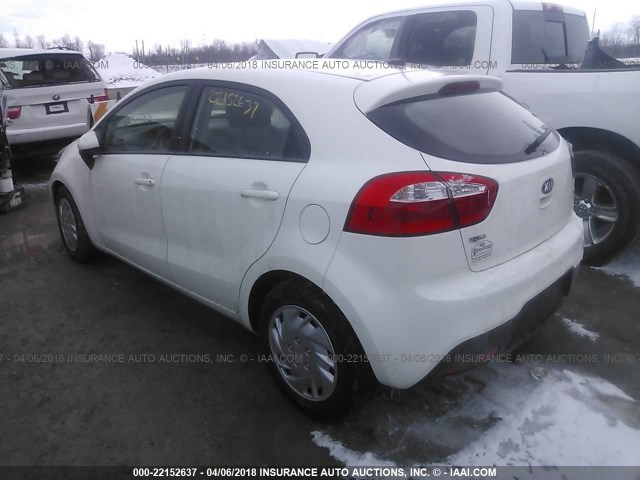 KNADM5A30D6135085 - 2013 KIA RIO LX WHITE photo 3