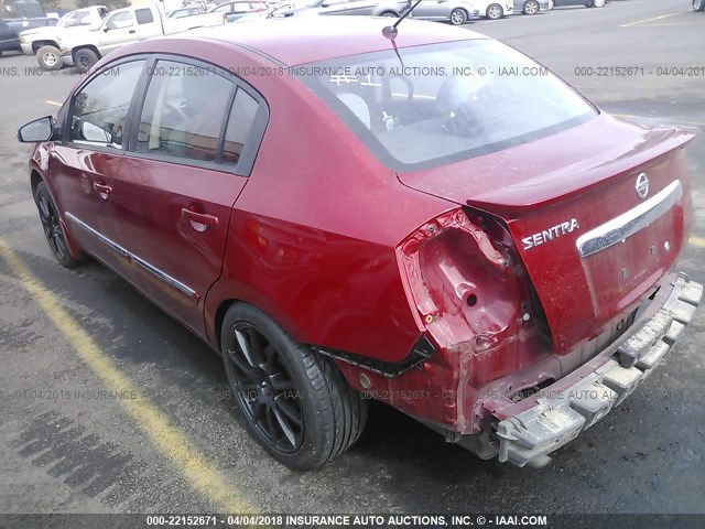 3N1AB6AP7CL731676 - 2012 NISSAN SENTRA 2.0/2.0S/SR/2.0SL RED photo 3