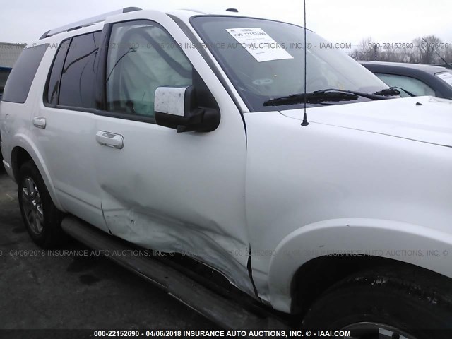 1FMEU7F89AUA93526 - 2010 FORD EXPLORER LIMITED თეთრი ფოტო 6