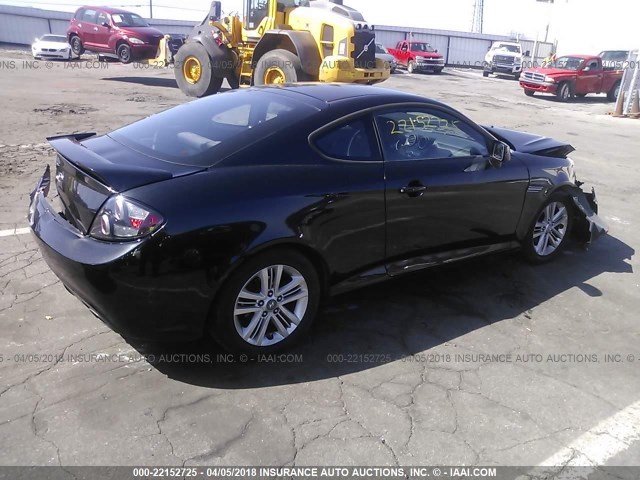 KMHHM66D67U258719 - 2007 HYUNDAI TIBURON GS BLACK photo 4