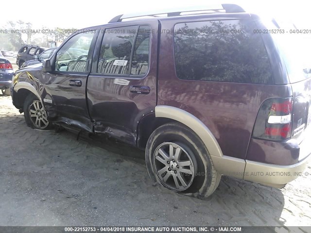 1FMEU64E16UB15657 - 2006 FORD EXPLORER EDDIE BAUER BURGUNDY photo 3