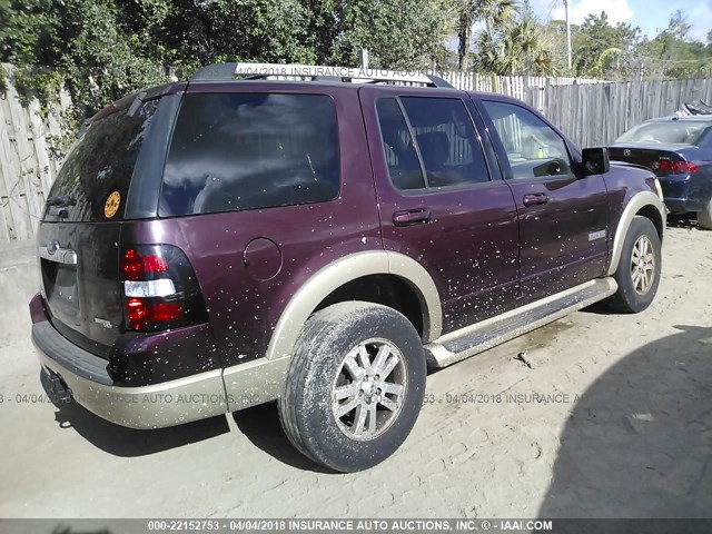 1FMEU64E16UB15657 - 2006 FORD EXPLORER EDDIE BAUER BURGUNDY photo 4