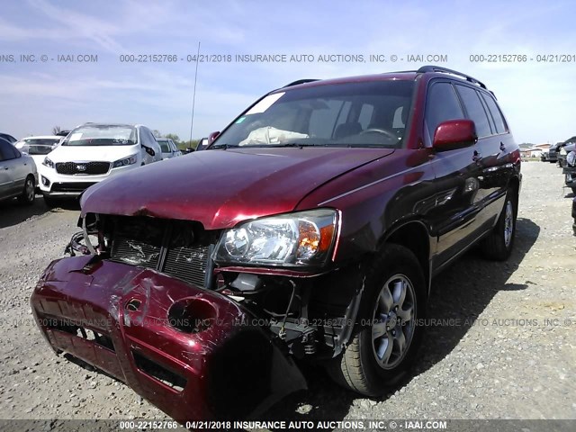 JTEDP21A640041699 - 2004 TOYOTA HIGHLANDER LIMITED MAROON photo 2