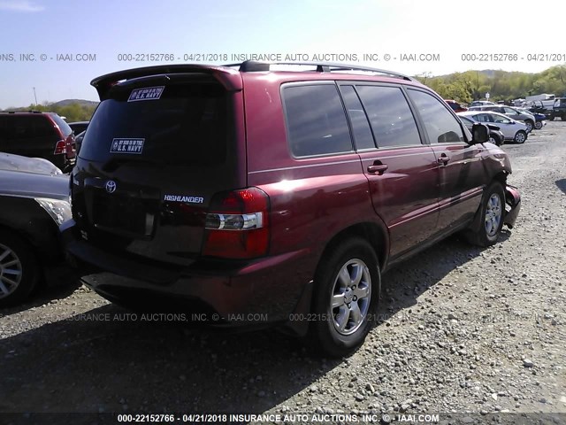 JTEDP21A640041699 - 2004 TOYOTA HIGHLANDER LIMITED MAROON photo 4